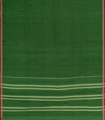 Dark Green Woven Chirala Cotton Saree With Printed Blouse-CR1517