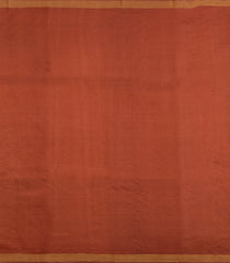 Rust Woven Tussar Silk Saree With Tree Motifs & Zari Border-TU3530