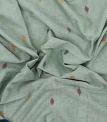 Shadow Green Handloom Bengal Cotton Saree With Meena Buttas-BG1578