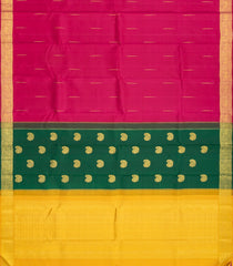 Pink Handloom Kanchipuram Silk Saree With Raindrop Buttas & Dual Pallu-KA12741