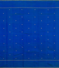 Blue Handloom Kanchipuram Silk Saree With Checks & Buttas-KA15480