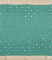 Sea Green Printed Tussar Silk Saree With Floral Motifs-TU3639