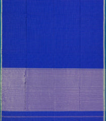 Blue Handloom Maheswari Silk Cotton Saree With Zari Checks-SC4134