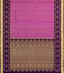 Purple Handloom Kanchipuram Silk Saree With Chevron Motifs-KA14604