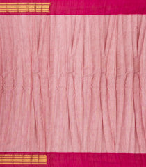 Dusty Pink Handloom Gadwal Silk Cotton Saree With Contrast Border-GA0170