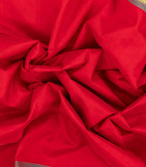 Red Handloom 9 Yards Silk Cotton Saree With Contrast Pallu-SC3741