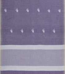 Grey Handloom Bengal Cotton Saree With Bird Buttas-BG1977