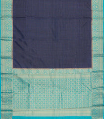 Navy Blue Woven Blended Viscose Saree With Zari Checks-BL6080