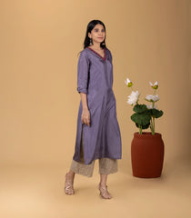 Lavender Embroidered Festive Kurta-KR0831