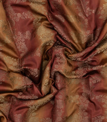 Rust & Mustard Printed Synthetics Tussar Saree With Zari Motifs-SY0301