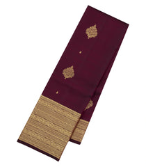 Maroon Woven Pure Silk Saree With Floral Buttas-KA15535