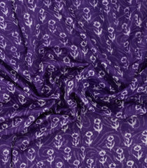 Purple Printed Chanderi Cotton Saree With Floral Motifs-CC1771