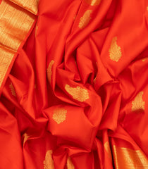 Red Handloom Kanchipuram Silk Saree With Mango Buttas-KA12901