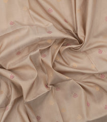 Taupe Handloom Uppada Silk Saree With Buttas & Meena Pallu-UP0347