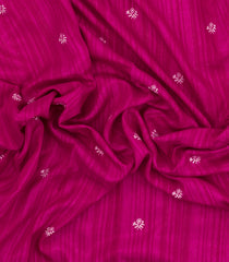 Hot Pink Printed Synthetics Dola Zari Lining With Jacquard Zari Border-BL5169