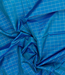 Sky Blue Woven Pure Silk Saree With Zari Checks-EC2613