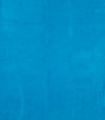 Cyan Printed Pure Satin Silk Saree With Floral Motifs-PS0951
