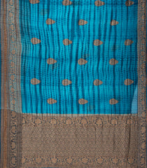 Cyan Woven Organza Saree With Tie & Dye Motifs -KS1052
