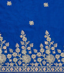 Blue Woven Synthetic Blended Saree With Embroidered Motifs-EN2008