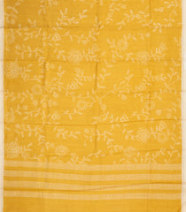 Mustard Woven Tussar Silk Saree With Printed Floral Motifs-TU3081