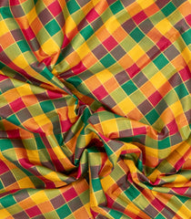 Multi Colour Handloom Korvai Kanchipuram Silk Saree With Paalum Pazham Checks-KA16386