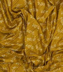 Mustard Printed Art Dola Silk Saree With Zari Border-BL5735
