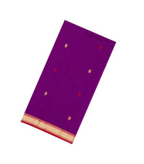 Purple Handloom Maheswari Silk Cotton Saree With Buttas-SC4167