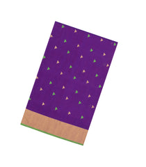 Purple Handloom Maheswari Silk Cotton Saree With Triangle Buttas-SC4955