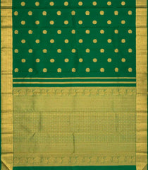 Dark Green Handloom Kanchipuram Silk Saree With Annam Buttas-KA12674