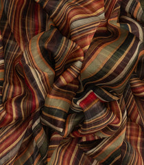 Multi Colour Woven Pure Organza Silk Saree With Printed Stripes-PS0591