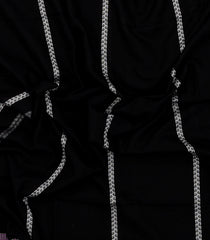 Black Handloom Bengal Cotton Saree With Stripes-BG1838