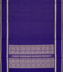 Violet Handloom Silk Cotton Saree With Stripes & Contrast Border-SC4563