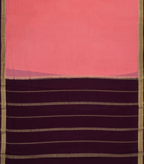 Peach Woven Mysore Silk Saree With Contrast Zari Border-MS3612