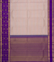 Multi Colour Handloom Korvai Kanchipuram Silk Saree With Stripes-KA16732