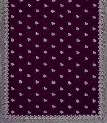 Dark Purple Woven Synthetic Blended Saree With Embroidered Motifs-EN2033