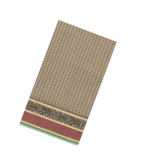 Beige Handloom Silk Cotton Saree With Annam Chakaram Motifs-SC3946