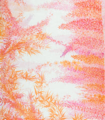 White Printed Synthetic Linen Saree With Abstract Motifs-SY0156