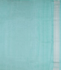 Turquoise Woven Pure Organza Silk Saree With Floral Zari Motifs-KS1071