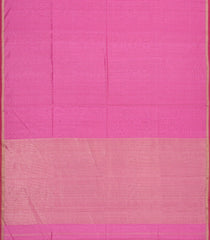 BubbleGum Pink Handloom Maheswari Silk Cotton Saree With Zari Checks-SC4133