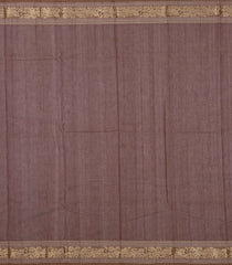 Brown Handloom Kanchi Cotton Saree With Annam Buttas-KC1684