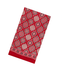 Red Printed Modal Silk Saree With Zari Pallu-PS0739