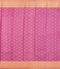 Magenta Handloom Kanchipuram Silk Saree With Lotus & Princess Motifs-KA14576