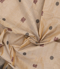 Taupe Woven Chettinad Cotton Saree With Buttas-CN1893