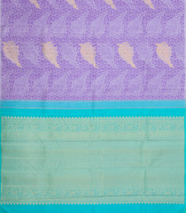 Lavender Handloom Kanchipuram Silk Saree With Floral Vine Motifs-KA14528