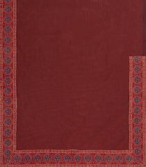 Crimson Woven Chirala Cotton Saree With Printed Floral Border-CR1373