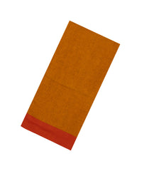 Orange Woven Bengal Cotton Saree With Red Border-BG1539