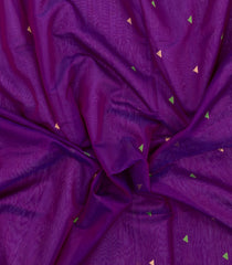 Purple Handloom Maheswari Silk Cotton Saree With Buttas & Zari Border-SC4874