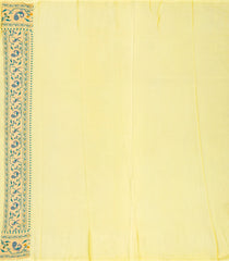 Yellow Handwoven Banarasi Khaddi Georgette Silk Saree With Kamalam Motifs