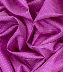 Hot Pink Handloom Chirala Silk Cotton With Checks-Hot Pink