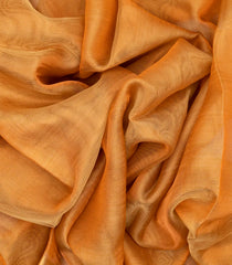 Orange Blended Tussar Tissue Saree With Zari Border-Orange